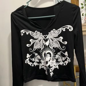 long sleeve crop top